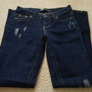 Dark destroyed YMI jeans size 7